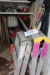 Wheelbarrow / Ladders / Spirit level / Cable Reels / Broom / shovel / screws in container