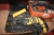 3 x power tools: hammer drill, DeWalt + multi-machine Fein Supercut SN 400 E + heat gun, Bosch
