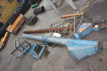 Hydraulic auger, complete, separate. JE-MA. Dimensions: Length approx. 3.21 meters. Ø approx. 155 mm