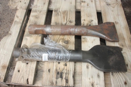2 mejsler for hydraulikhammer. Ø 53,6 cm. Ubrugt