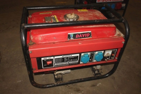 Generator, petrol. David, DP 3000 CX. 230 V, 2.5 kW