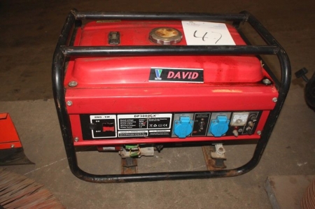 Generator, benzin. David, DP 3000 CX. 230 V, 2,5 kW