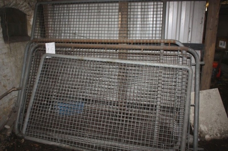 Lattice gates, galvanized, different sizes, largest width approx. 2 meters