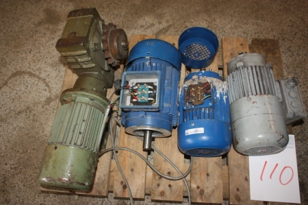 Pallet with electric motor and gear motor