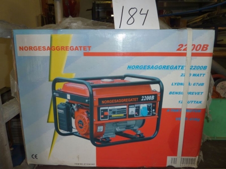 Generator, unused, Norgesaggregat 2200B. For sale by private individual. VAT applicable on Buyers Premium only