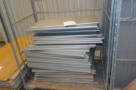 Mesh wire cage with various wooden boards