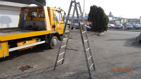 Ladder "Wiener ladder - make Zarges" height approx. 230 cm. Width approx. 34/57 cm.
