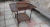 Gas table with metal box with designs w / tiles. Width approx. 78 ½ cm, depth approx. 62 ½ cm, height approx. 75 ½ cm