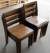 7 pcs. Wooden stacking chairs.