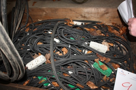 Lot power cables + air + cable construction site switchboard