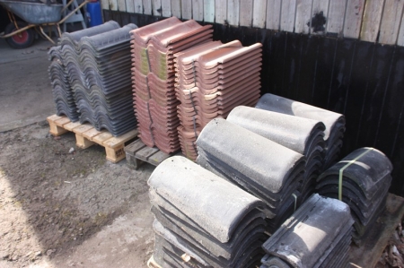 3 pallets IBF concrete roof tiles, assorted