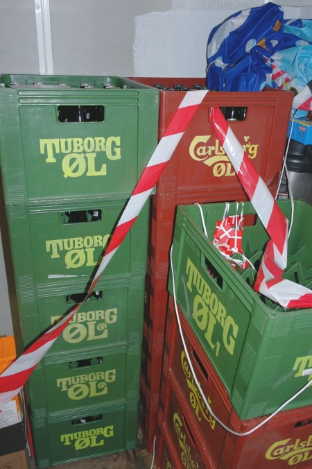 Approximately 13 boxes of beer Carlsberg / Tuborg