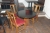 Round table with 3 chairs + 2 tables with 3 chairs (high model) + various pictures on the wall