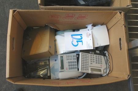 2 boxes of misc. phones