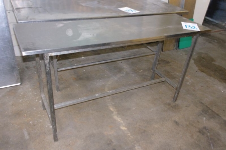Table stainless steel 165 x 50 cm
