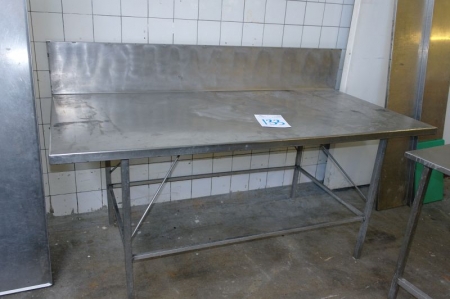 Table stainless steel 193 x 92 with rear plate