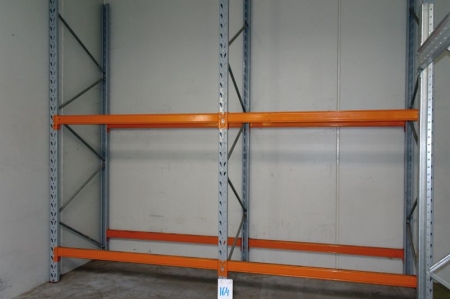 2 span pallet rack with 3 gables + 8 beams