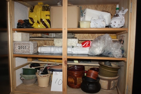 Contents of the cabinet: Various jars, gluelamsr etc. as depicted