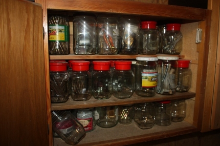 Cabinet with content: Various screws, etc.