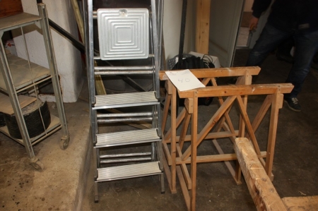 Aluminium ladder + stepladder + 2 trestles