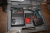 Aku boremaskine, Bosch med 2 batterier + lader + båndpudser, Holz-Her + rystepudser, Metabo