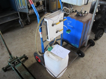Trolley for brake fluid, suitable for 2x20 liter cans