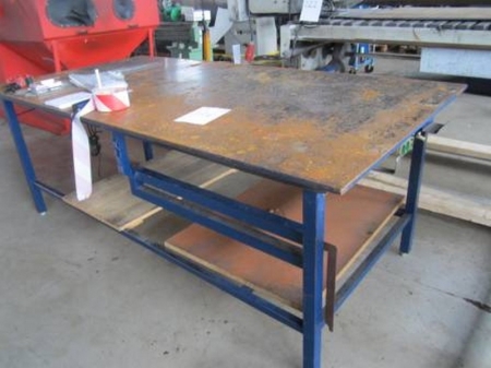 Work table with steel top, 2500x1250 mm