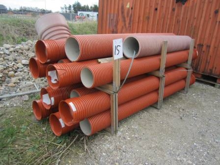 Lot sewer pipes, 250 mm, Weld Socket Red Optirip, Wavin, 13 x and misc. pipe pieces