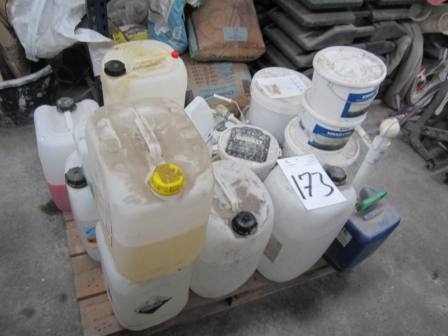 Pallet with alcohol, acid, base jams and other chemistry