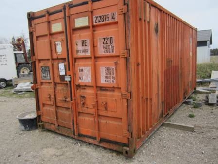20 foot shipping container with an approved lock, lights installed and shelving