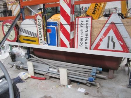 Traffic signs and poles, assorted, in total 80 pcs