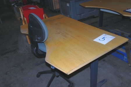 El hæve/sænke skrivebord + kontorstol