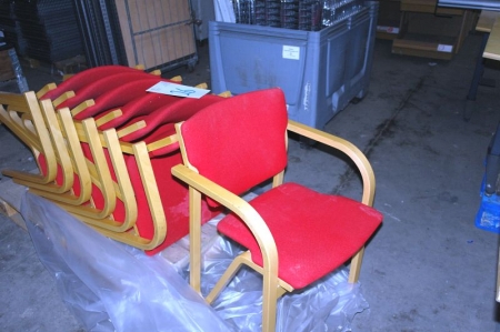 7 pcs. red chairs