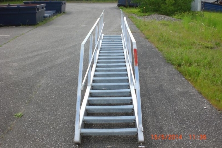 rustfri trappe med 22 gavl trin L 620 B 60 cm