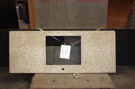3 pcs. granite slabs, of which 2 pieces with hole