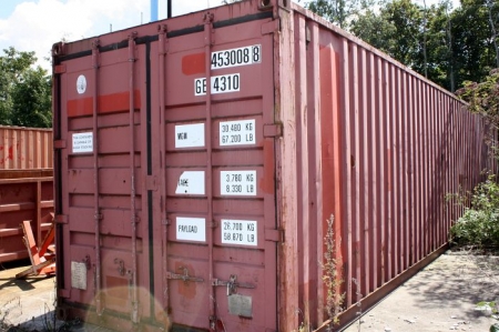 Container, 40 fod. Sælges uden indhold. Stand OK