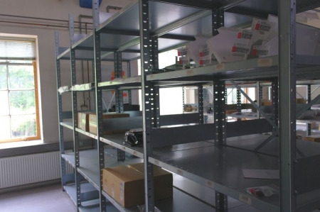 8 span Steel Shelving without content 60 x 100 cm
