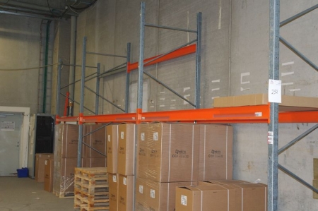 3 span pallet rack 8 beams + 4 uprights without content
