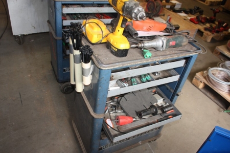Tool trolley Gedore Adjutant 1580 with content including miscellaneous hand tools