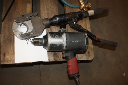 Manual cable cutter + air impact wrench