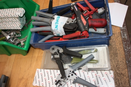 Approximately 19 hydraulic pliers + assorted spanners