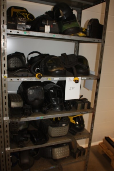 Contents 1 span steel shelf assorted fresh air equipment + welding helmets