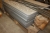 Paller med stålhylder for stålreol, bl.a. 118 x 60 cm + 80 x 45 cm + 100 x 45 cm + stænger