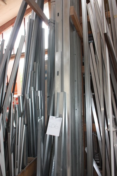 Steel beams in a rack