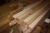 Lot timber + ceiling profile boards, approx. 14 packs, length approx. 3.9 meters, Fjordal, white + cork panels + lots of timber