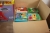 Many boxes and bags with cartoon, Basserne + box of Jumbo books