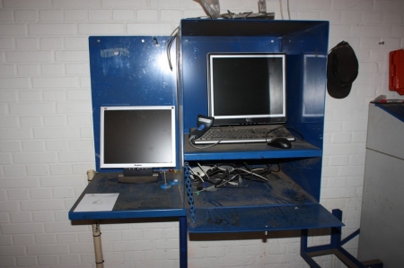 Terminal unit with 2 x flat screens and barcode scanner