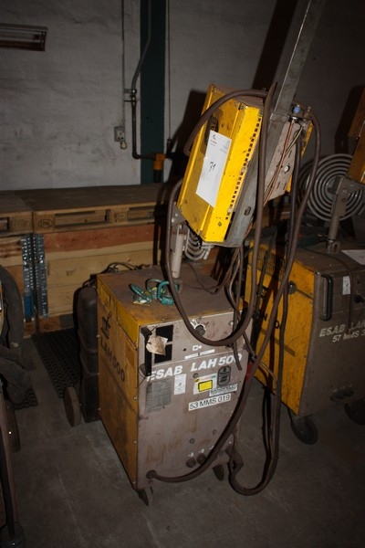 Welding rectifier, ESAB LAH 500 + wire feed box, ESAB A-10 MEK 44 + swing arm + cooling unit