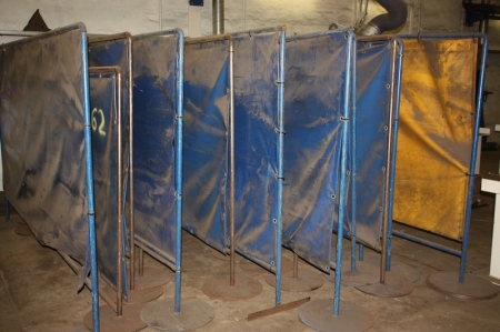 About 16 portable welding curtains