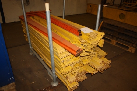 Steel stand with parts of pallet racking, etc.